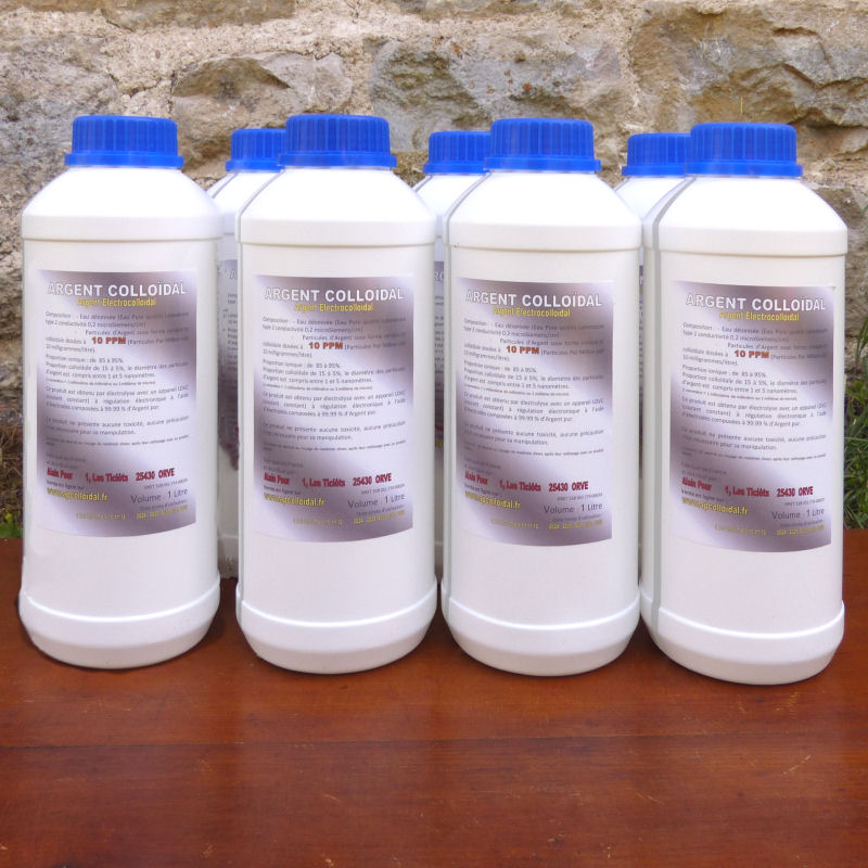 Argent Colloïdal 10 PPM 6 + 1 Bouteilles 1 litre